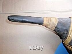 Antique Papua New Guinea Stone Ax Axe, Wood Handle, Display Piece, 16 x 15.5