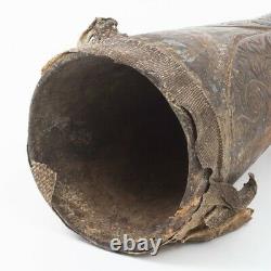 Antique Papua New Guinea Tribal Kundu Drum of the Sepik Region with Lizard Skin