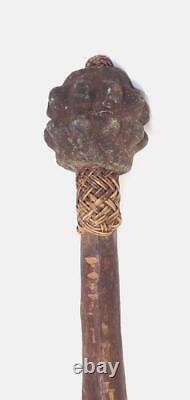 Antique Papua/new Guinea Stone Pineapple Head War Club Kukukuku 31 Long