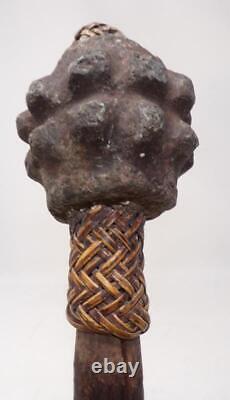 Antique Papua/new Guinea Stone Pineapple Head War Club Kukukuku 31 Long