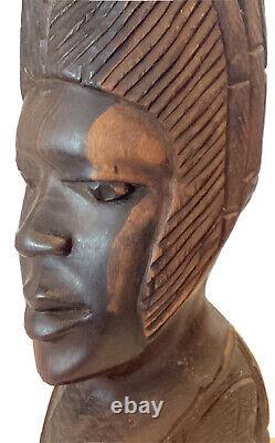 Antique Rare 1920s Rosewood Carved Papua New Guinea Ancestral Head Piece 50% Off