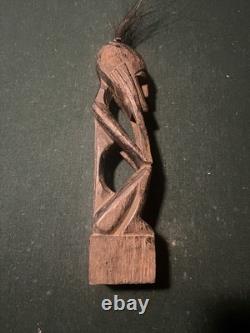 Antique Sepik River Papua New Guinea Tribal Elder Fetish Figure with Hair Topper