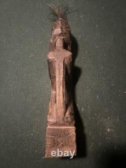 Antique Sepik River Papua New Guinea Tribal Elder Fetish Figure with Hair Topper