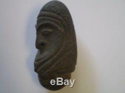 Antique Stone Carving Head Primitive Relic Artifact Sculpture Papua New Guinea