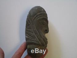 Antique Stone Carving Head Primitive Relic Artifact Sculpture Papua New Guinea