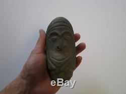 Antique Stone Carving Head Primitive Relic Artifact Sculpture Papua New Guinea