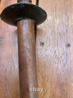 Antique Stone Head War Club Papua New Guinea with Incised Written Spell