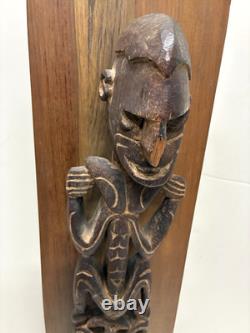 Antique West Papua New Guinea Tribal Asmat Ancestor Wood Sculpture-unique & rare