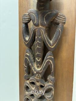 Antique West Papua New Guinea Tribal Asmat Ancestor Wood Sculpture-unique & rare