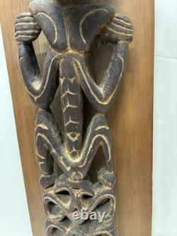 Antique West Papua New Guinea Tribal Asmat Ancestor Wood Sculpture-unique & rare
