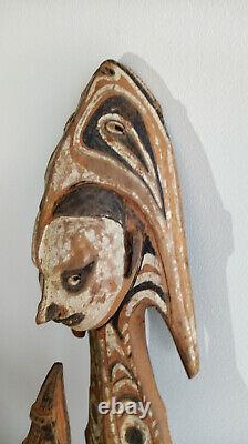 Antique Wooden Tribal Papua New Guinea Carving Statue/Board