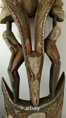 Antique Wooden Tribal Papua New Guinea Hook Statue Carving