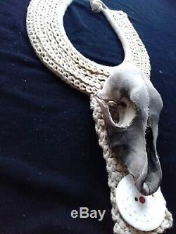 Asmat Tribal Shell Skull Necklace Papua New Guinea Art Hand Made