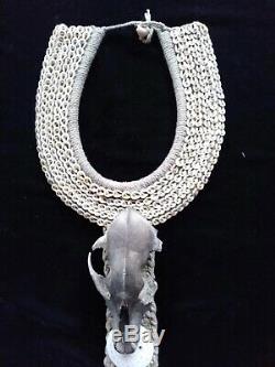 Asmat Tribal Shell Skull Necklace Papua New Guinea Art Hand Made