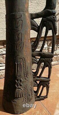 Asmat Tribal Wooden Drum, Irian Jaya, Papua New Guinea Art