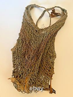 Authentic Papua New Guinea ASMAT TRIBE Shaman Sorcerer Bilum Fiber Bone Bag