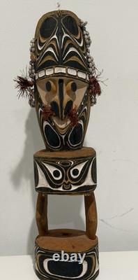 BEAUTIFUL Papua New Guinea Wood Tribal Carving Statue 17 Totem Pole BEAUTIFUL Papua New Guinea Wood Tribal Carving Statue 17 Totem Pole