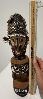 BEAUTIFUL Papua New Guinea Wood Tribal Carving Statue 17 Totem Pole