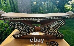 Banctabouret Wood Antique Papua Native Bench Old Wooden Papua New Guinea Rare Z