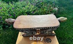 Banctabouret Wood Antique Papua Native Bench Old Wooden Papua New Guinea Rare Z