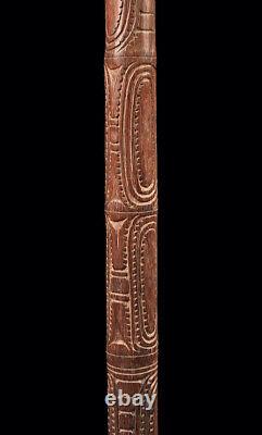 Bâton rituel, canne, sepik river, ritual stick, papua new guinea