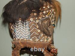 Beaded Spirit Mask with Woven Full Head Covering Papua New Guinea Sepik River