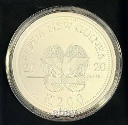 Bird of Paradise Silver Matt Proof Coin K200, 1kg. Papua New Guinea Commonwealth