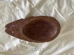 Bowl Wood Massim Trobriands Papua New Guinea Tribal Carving Png