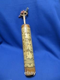 C 1900 Lime Container Bone Spatula Papua New Guinea Yamok Tribe Sepic River Area