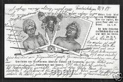 Cannibals Mask Jewel German Papua New Guinea stamp 1908 Mission