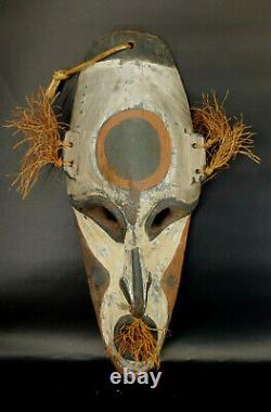 Canoe Prow Mask Wombum Village Sepik River Papua New Guinea Black & Rust Red