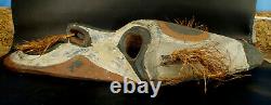 Canoe Prow Mask Wombum Village Sepik River Papua New Guinea Black & Rust Red