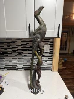 Carved Hornbill bird Papua, New Guinea, vintage Wooden Figure