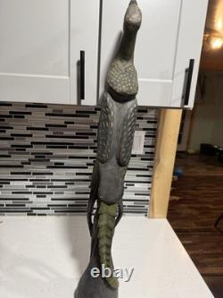 Carved Hornbill bird Papua, New Guinea, vintage Wooden Figure