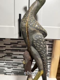 Carved Hornbill bird Papua, New Guinea, vintage Wooden Figure