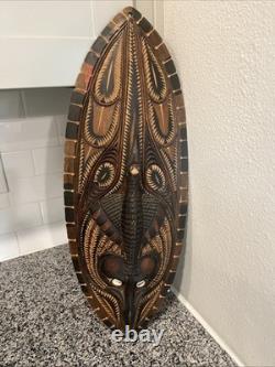 Carved Wooden Mask From Sepik River Region Of Papua, New Guinea 23x 9