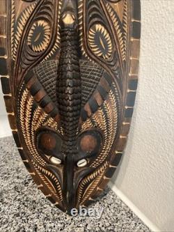 Carved Wooden Mask From Sepik River Region Of Papua, New Guinea 23x 9