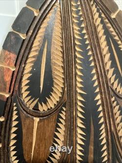 Carved Wooden Mask From Sepik River Region Of Papua, New Guinea 23x 9