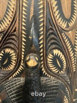 Carved Wooden Mask From Sepik River Region Of Papua, New Guinea 23x 9