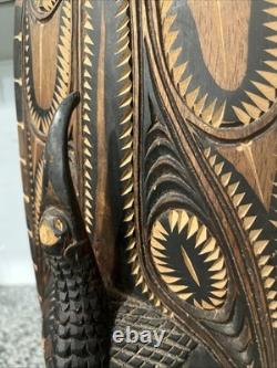 Carved Wooden Mask From Sepik River Region Of Papua, New Guinea 23x 9