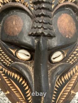 Carved Wooden Mask From Sepik River Region Of Papua, New Guinea 23x 9