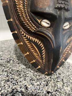 Carved Wooden Mask From Sepik River Region Of Papua, New Guinea 23x 9