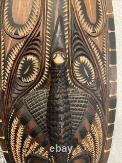 Carved Wooden Mask From Sepik River Region Of Papua, New Guinea 23x 9