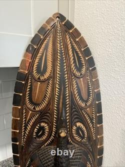 Carved Wooden Mask From Sepik River Region Of Papua, New Guinea 23x 9