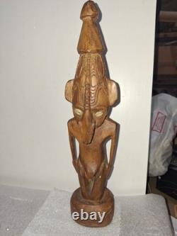 Carved Wooden Sepik River Region Spirit Figure Papua New Guinea 13 1/2 Inch P1