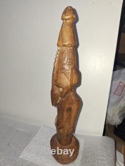 Carved Wooden Sepik River Region Spirit Figure Papua New Guinea 13 1/2 Inch P1