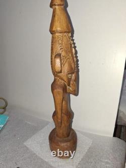 Carved Wooden Sepik River Region Spirit Figure Papua New Guinea 13 1/2 Inch P1
