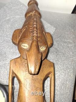 Carved Wooden Sepik River Region Spirit Figure Papua New Guinea 13 1/2 Inch P1