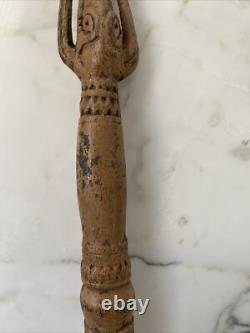Carved wooden pestle, Asmat culture. Papua New Guinea, Ex Brant Mackley Gallery