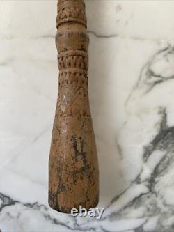 Carved wooden pestle, Asmat culture. Papua New Guinea, Ex Brant Mackley Gallery